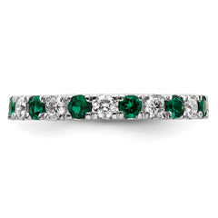 14K White Gold Lab Grown Dia VS/SI GH & Cr Emerald Eternity Band