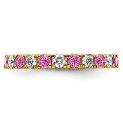 14K Lab Grown Diamond VS/SI GH & Cr Pink Sapp Eternity Band