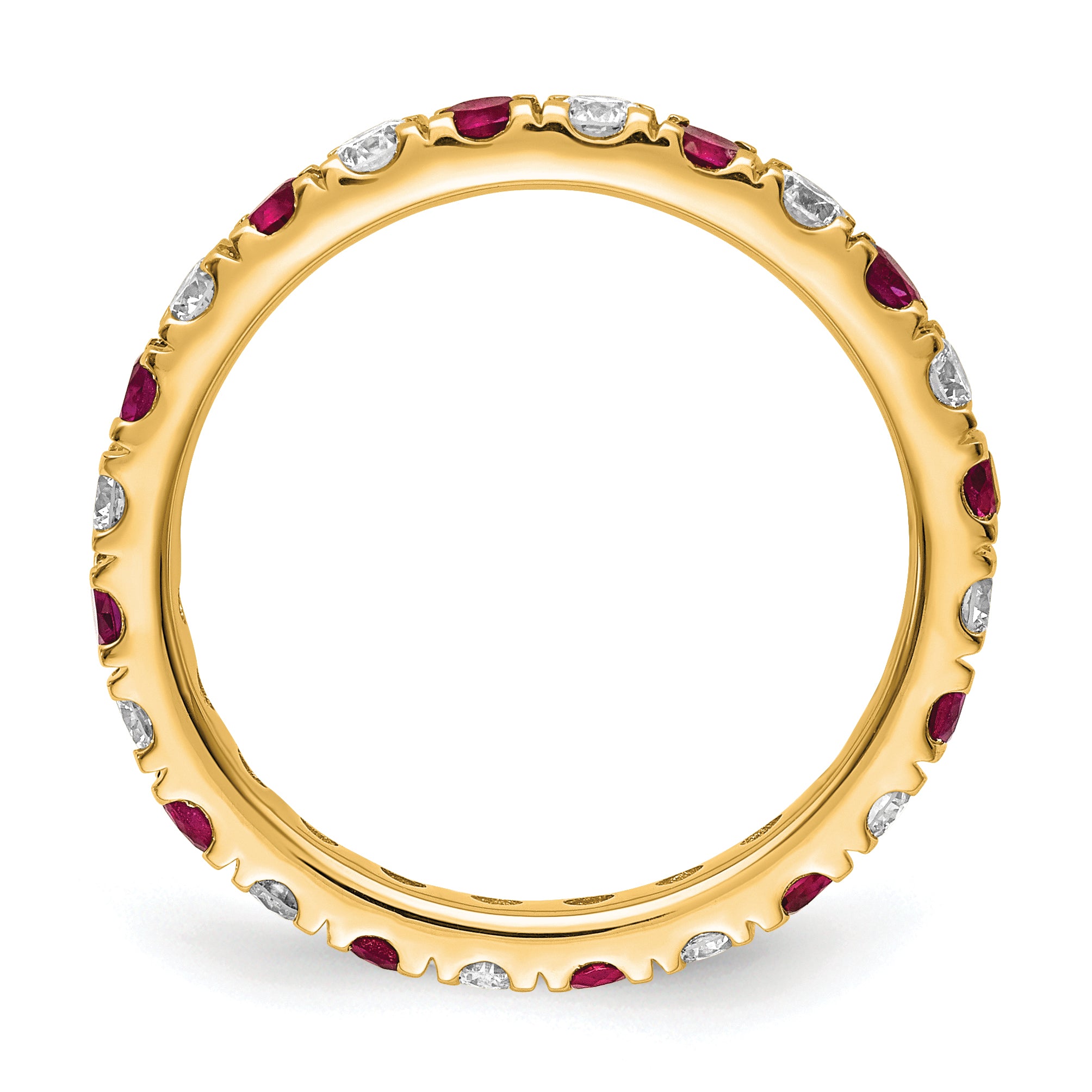 14K Lab Grown Diamond VS/SI GH & Cr Ruby Eternity Band