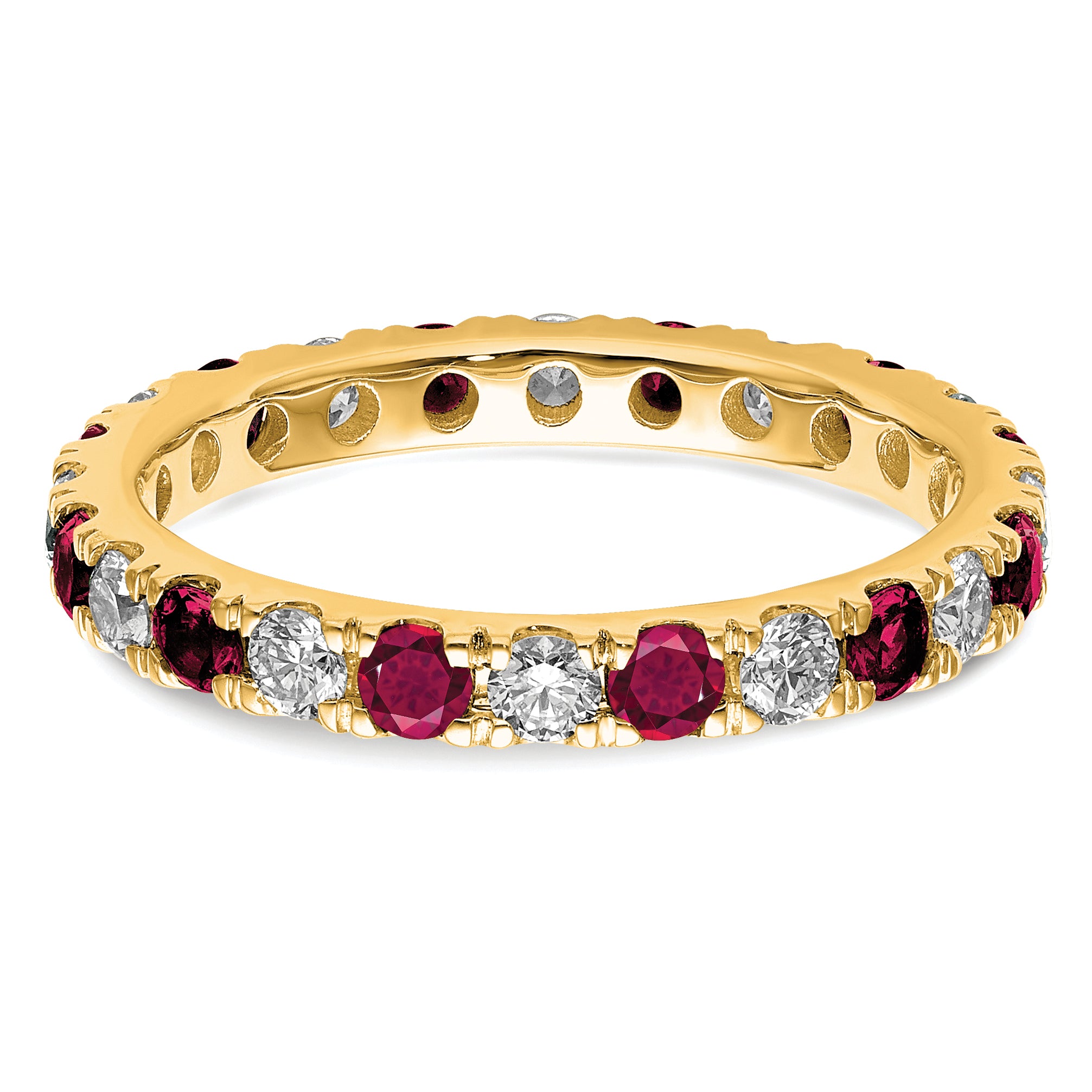 14K Lab Grown Diamond VS/SI GH & Cr Ruby Eternity Band