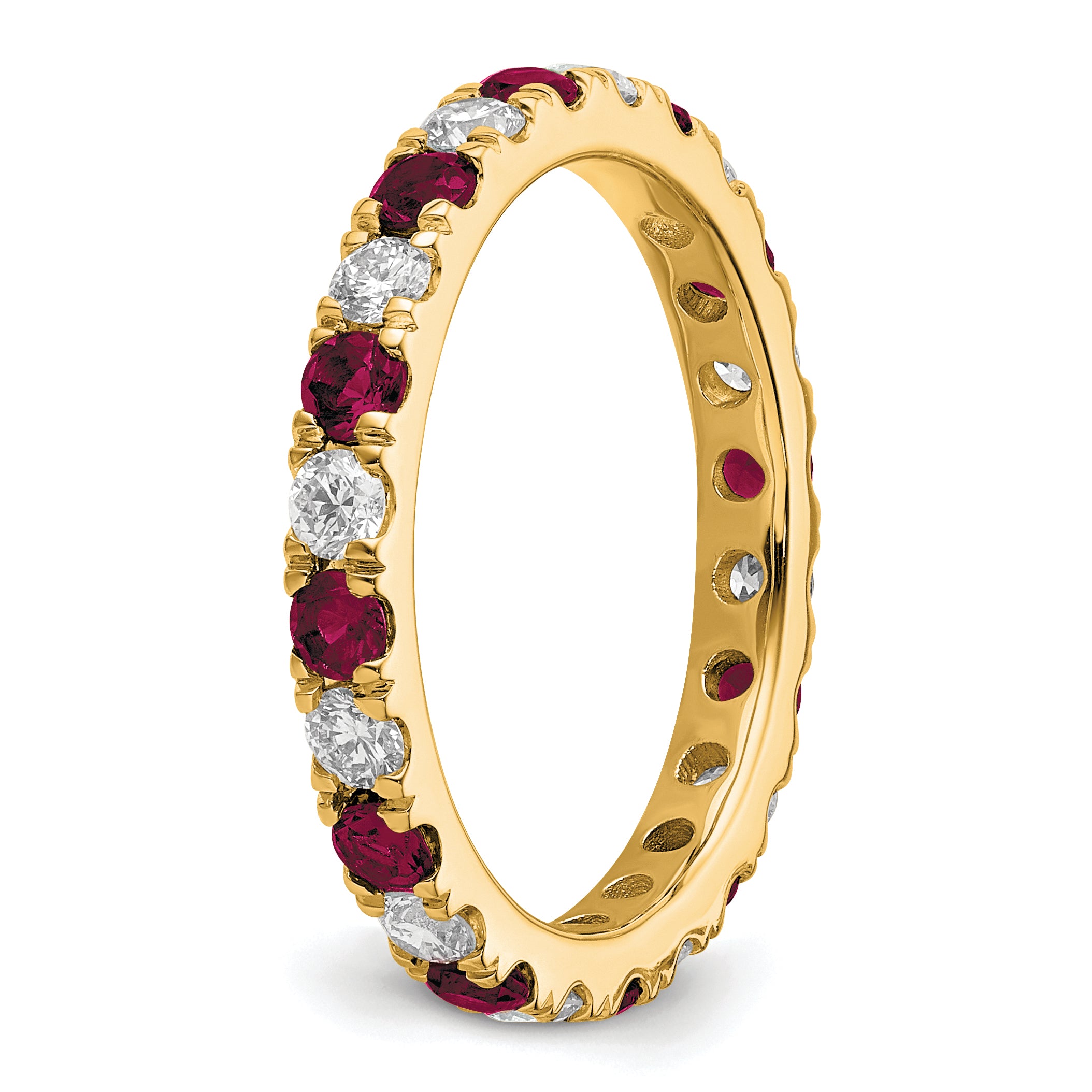 14K Lab Grown Diamond VS/SI GH & Cr Ruby Eternity Band