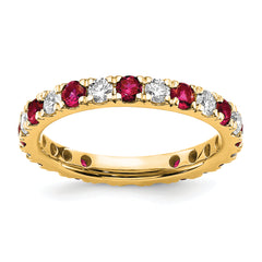 14K Lab Grown Diamond VS/SI GH & Cr Ruby Eternity Band