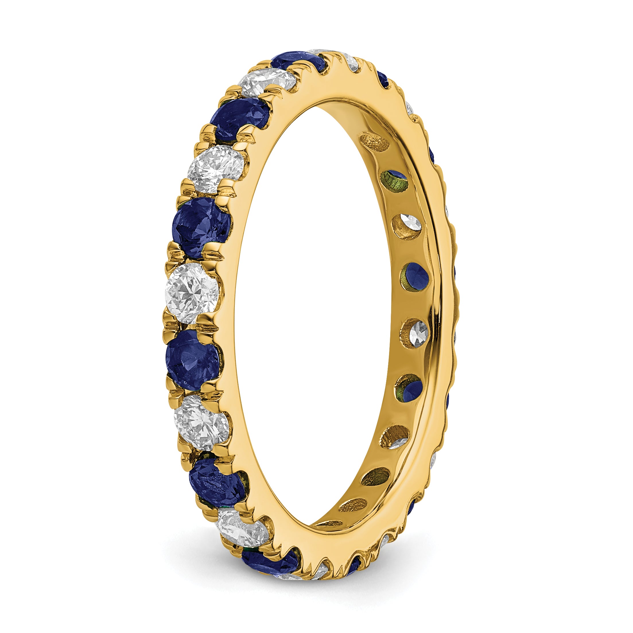 14K Lab Grown Diamond VS/SI GH & Cr Blue Sapp Eternity Band