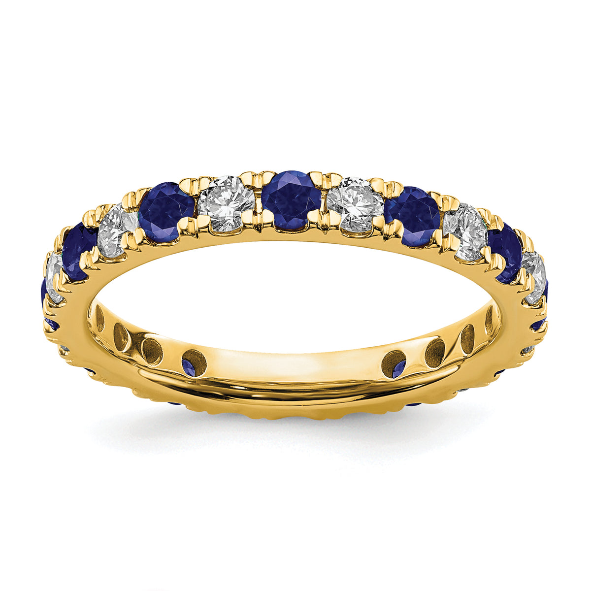 14K Lab Grown Diamond VS/SI GH & Cr Blue Sapp Eternity Band