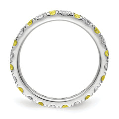 14K White Gold Lab Grown Dia VS/SI GH & Cr Yellow Sapp Eternity B