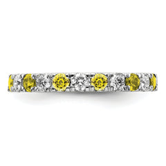 14K White Gold Lab Grown Dia VS/SI GH & Cr Yellow Sapp Eternity B