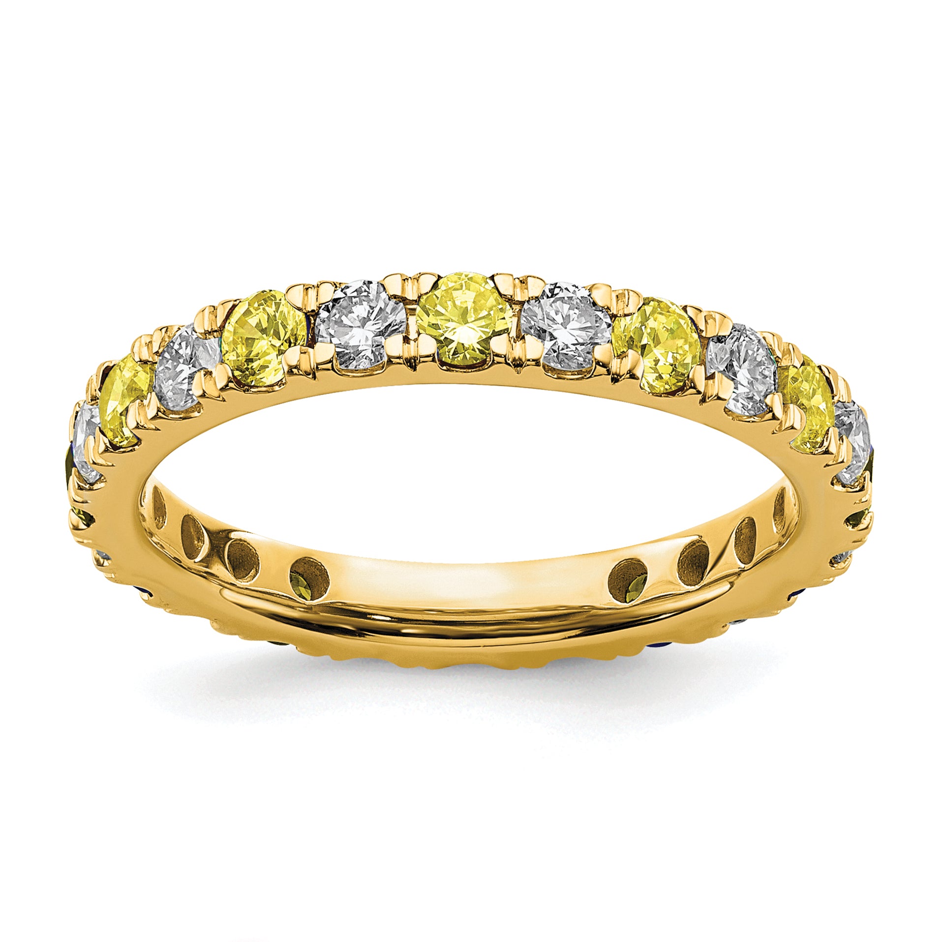 14K Lab Grown Diamond VS/SI GH & Cr Yellow Sapp Eternity Band