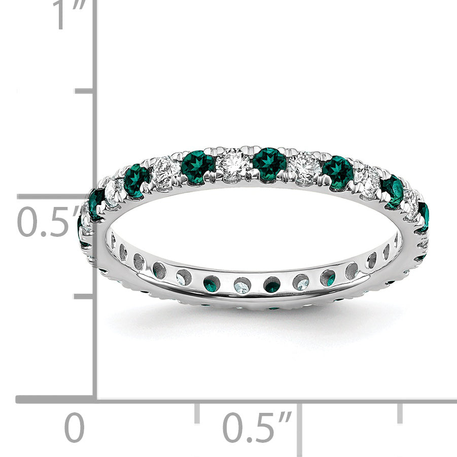 14K White Gold Lab Grown Dia VS/SI GH & Cr Alexandrite Eternity B