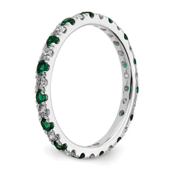 14K White Gold Lab Grown Dia VS/SI GH & Cr Emerald Eternity Band