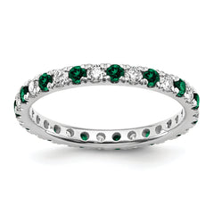 14K White Gold Lab Grown Dia VS/SI GH & Cr Emerald Eternity Band