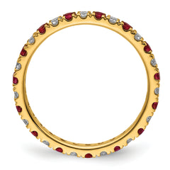 14K Lab Grown Diamond VS/SI GH & Cr Ruby Eternity Band