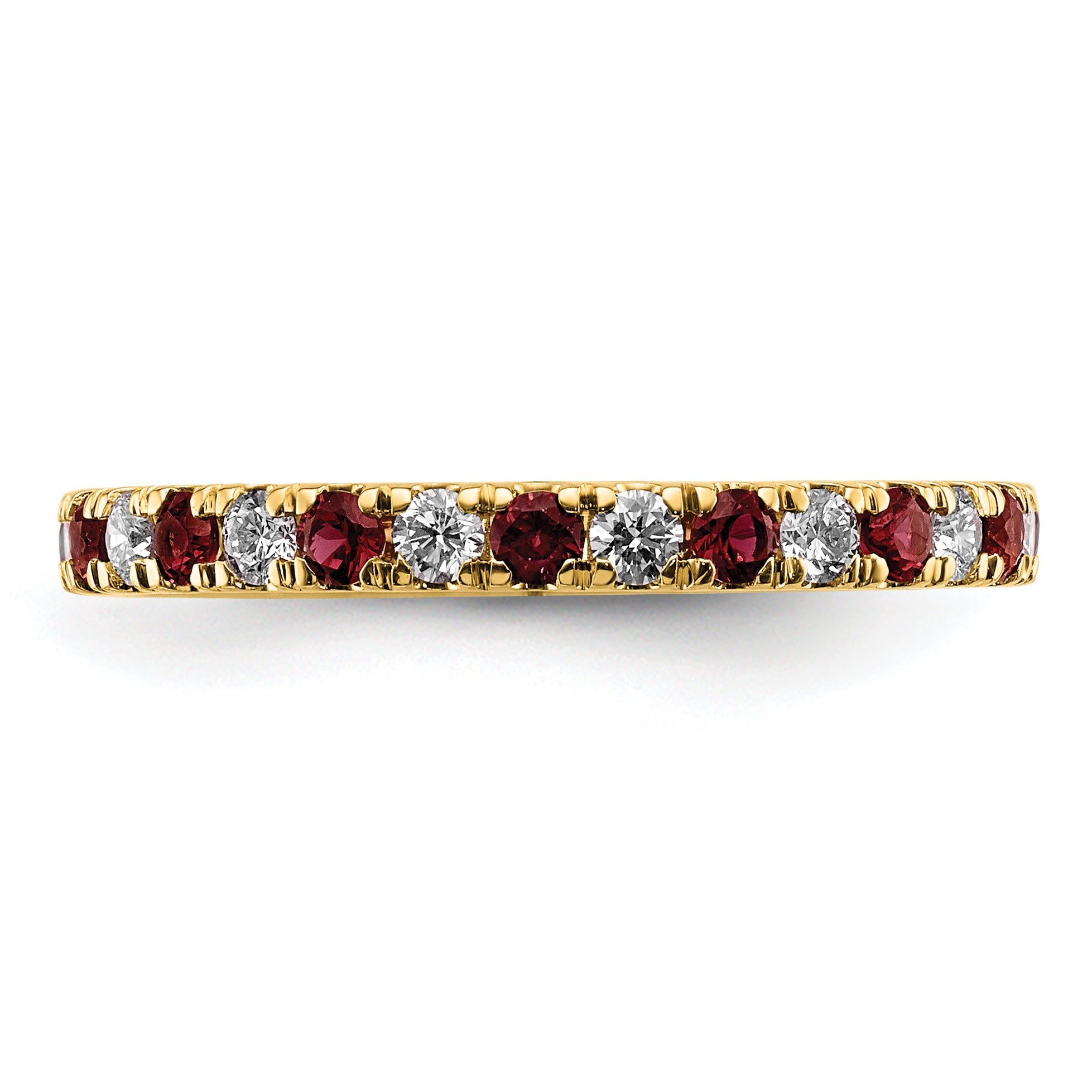 14K Lab Grown Diamond VS/SI GH & Cr Ruby Eternity Band