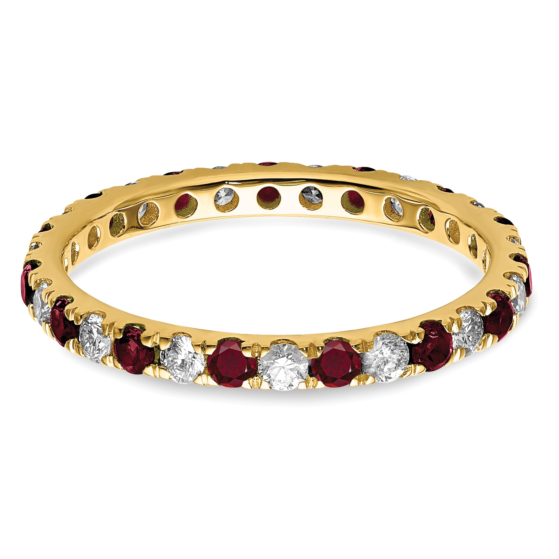 14K Lab Grown Diamond VS/SI GH & Cr Ruby Eternity Band