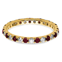 14K Lab Grown Diamond VS/SI GH & Cr Ruby Eternity Band