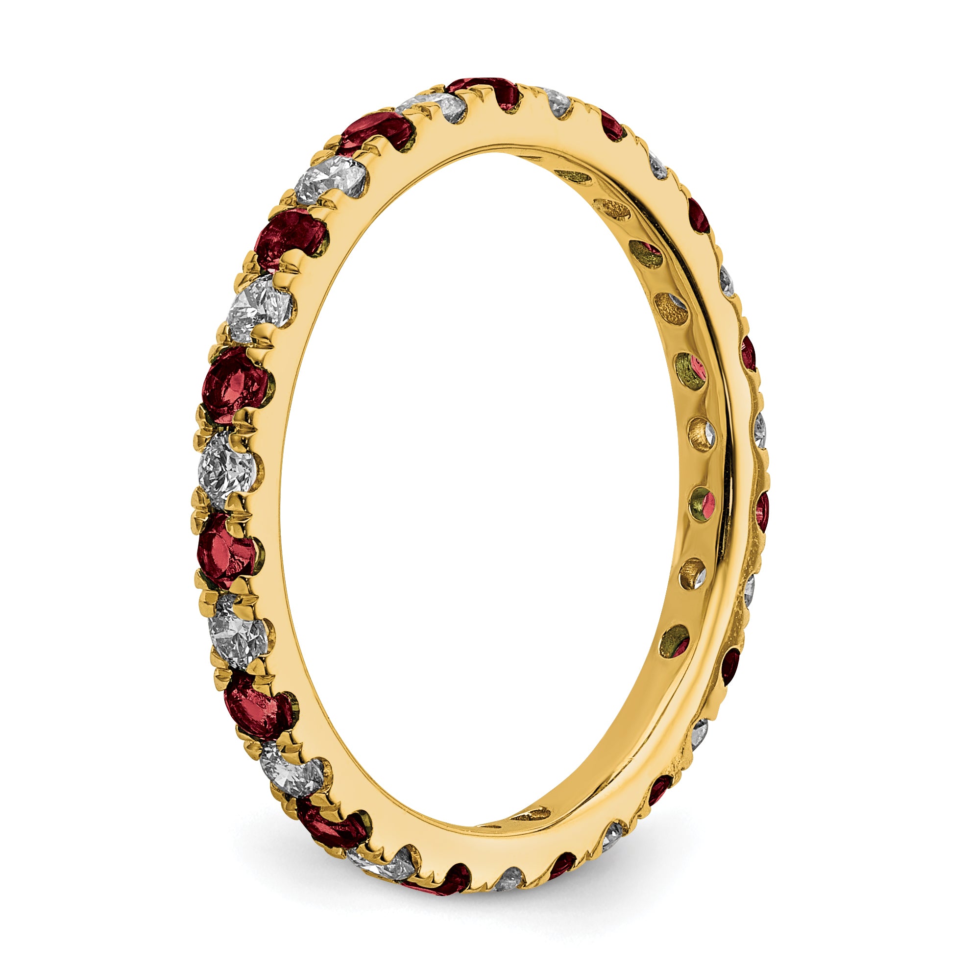 14K Lab Grown Diamond VS/SI GH & Cr Ruby Eternity Band