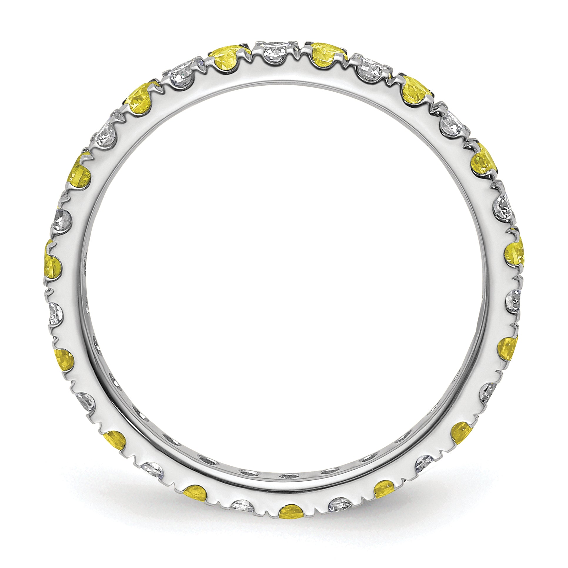 14K White Gold Lab Grown Dia VS/SI GH & Cr Yellow Sapp Eternity B