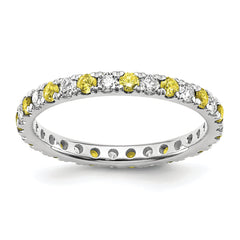 14K White Gold Lab Grown Dia VS/SI GH & Cr Yellow Sapp Eternity B