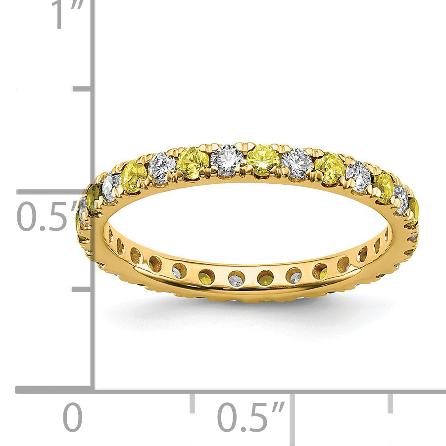 14K Lab Grown Diamond VS/SI GH & Cr Yellow Sapp Eternity Band