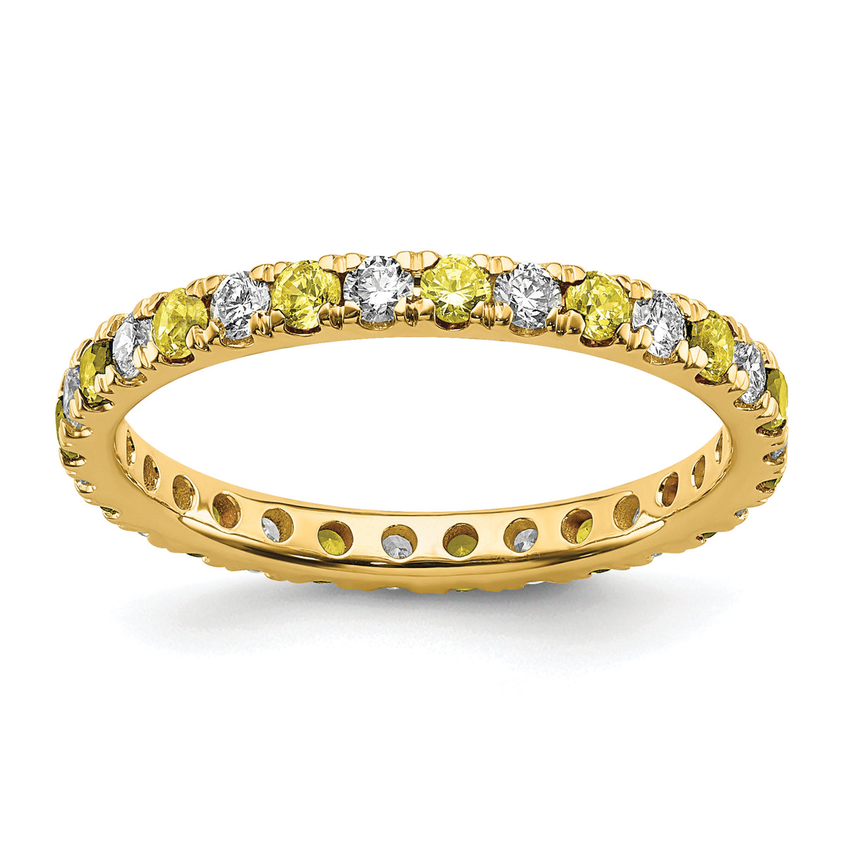 14K Lab Grown Diamond VS/SI GH & Cr Yellow Sapp Eternity Band