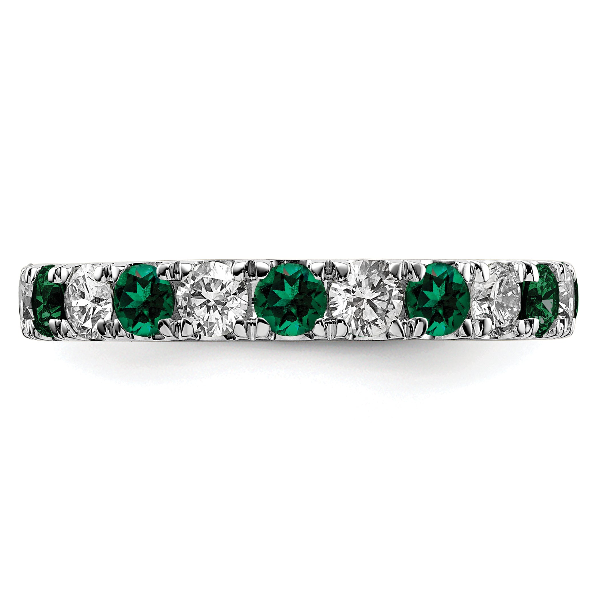 14K White Gold Lab Grown Dia VS/SI GH & Cr Emerald Eternity Band