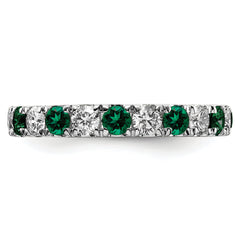 14K White Gold Lab Grown Dia VS/SI GH & Cr Emerald Eternity Band