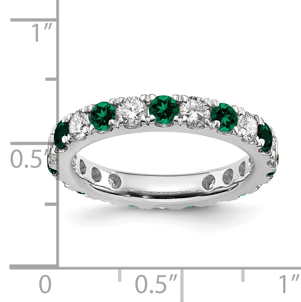 14K White Gold Lab Grown Dia VS/SI GH & Cr Emerald Eternity Band