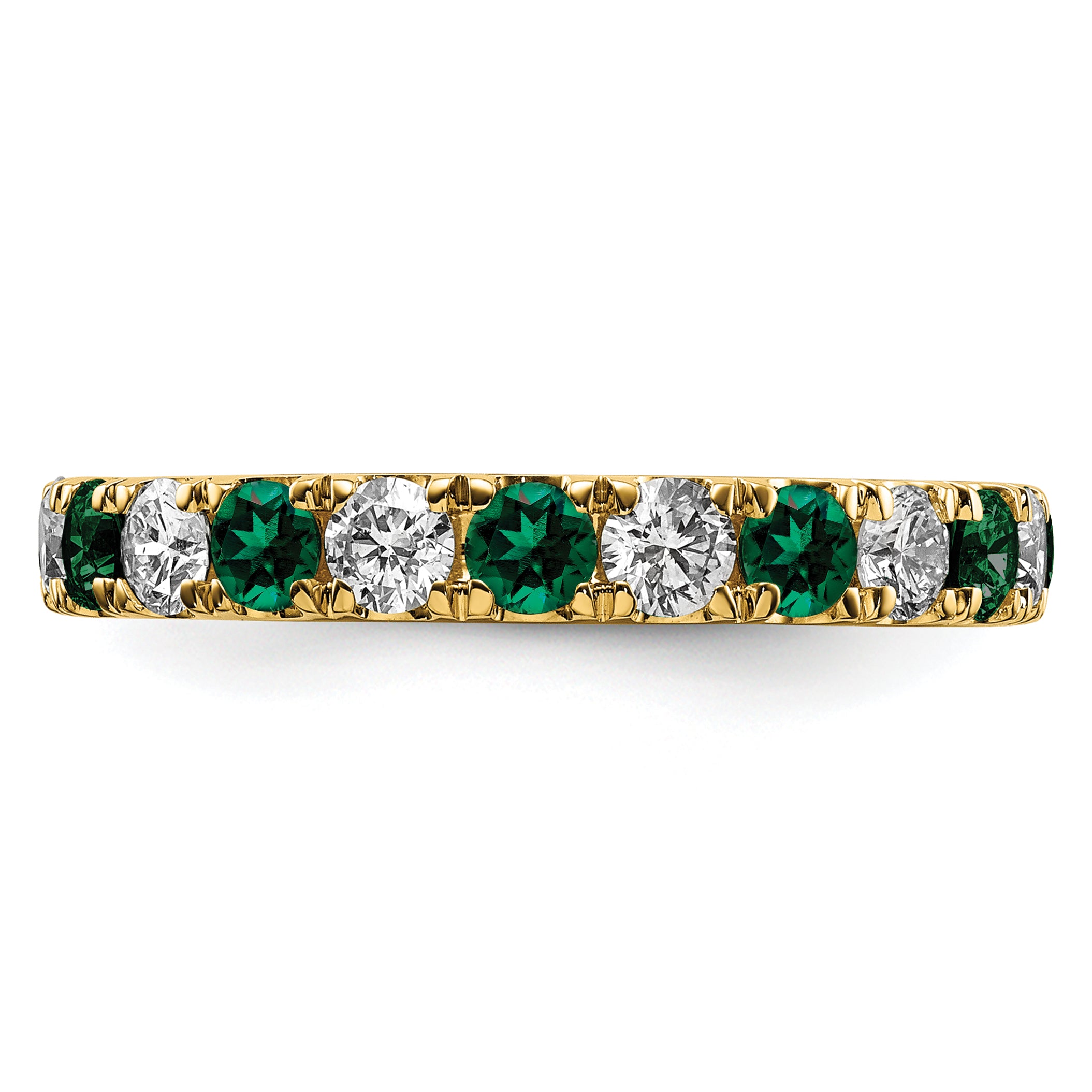 14K Lab Grown Diamond VS/SI GH & Cr Emerald Eternity Band