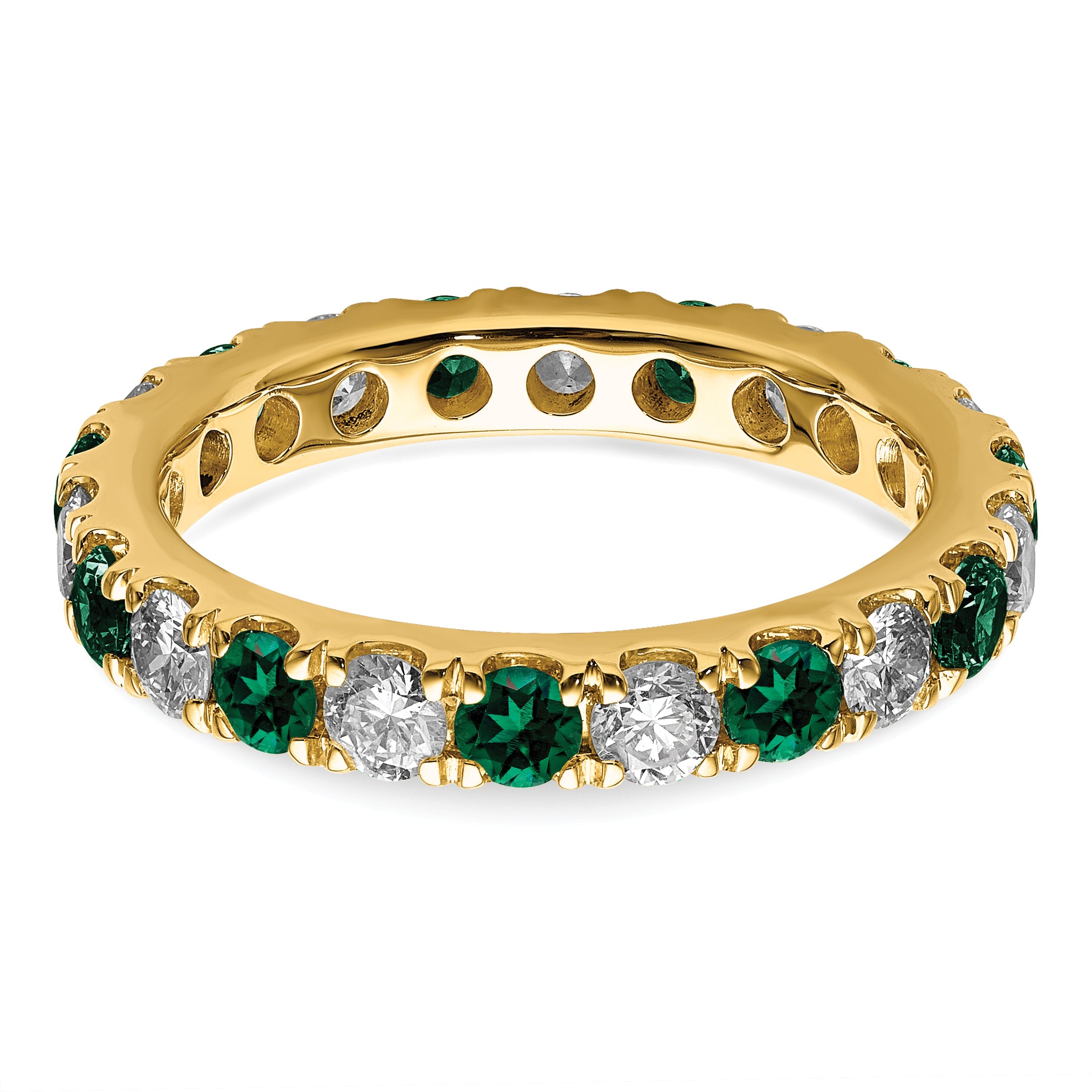 14K Lab Grown Diamond VS/SI GH & Cr Emerald Eternity Band