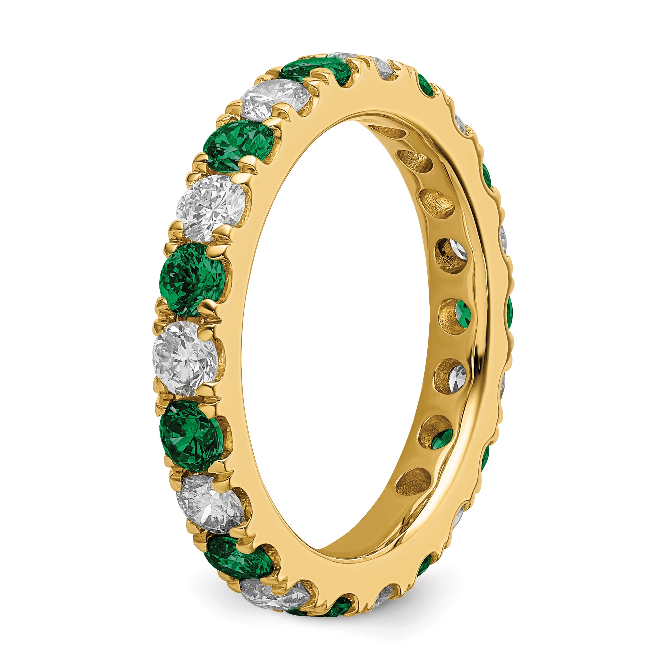 14K Lab Grown Diamond VS/SI GH & Cr Emerald Eternity Band