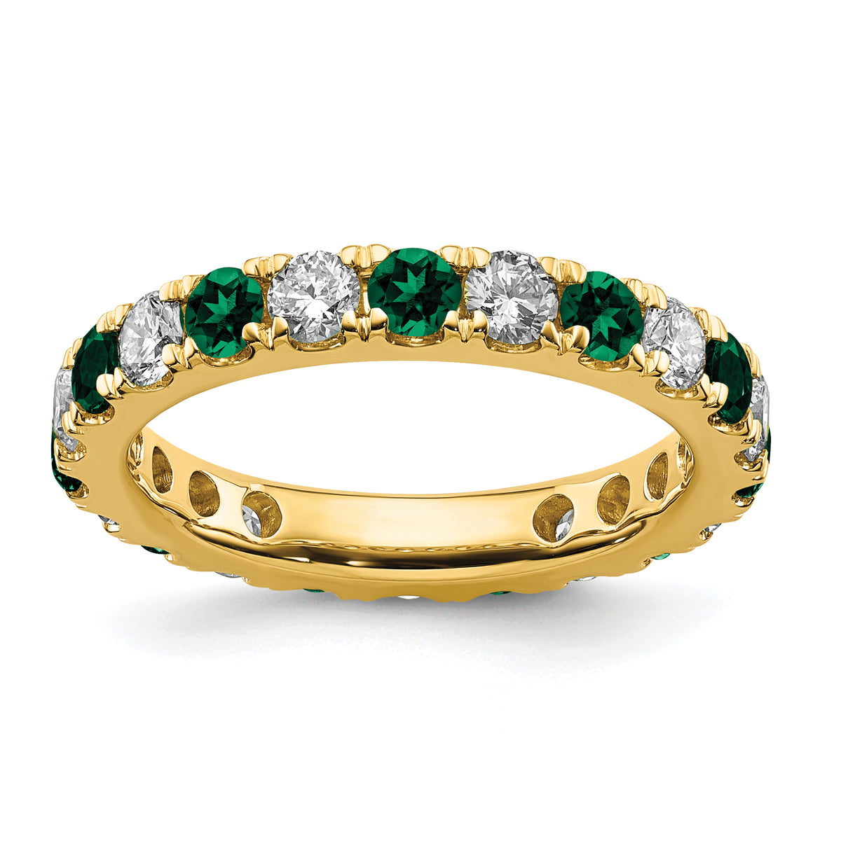 14K Lab Grown Diamond VS/SI GH & Cr Emerald Eternity Band