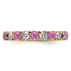 14K Lab Grown Diamond VS/SI GH & Cr Pink Sapp Eternity Band