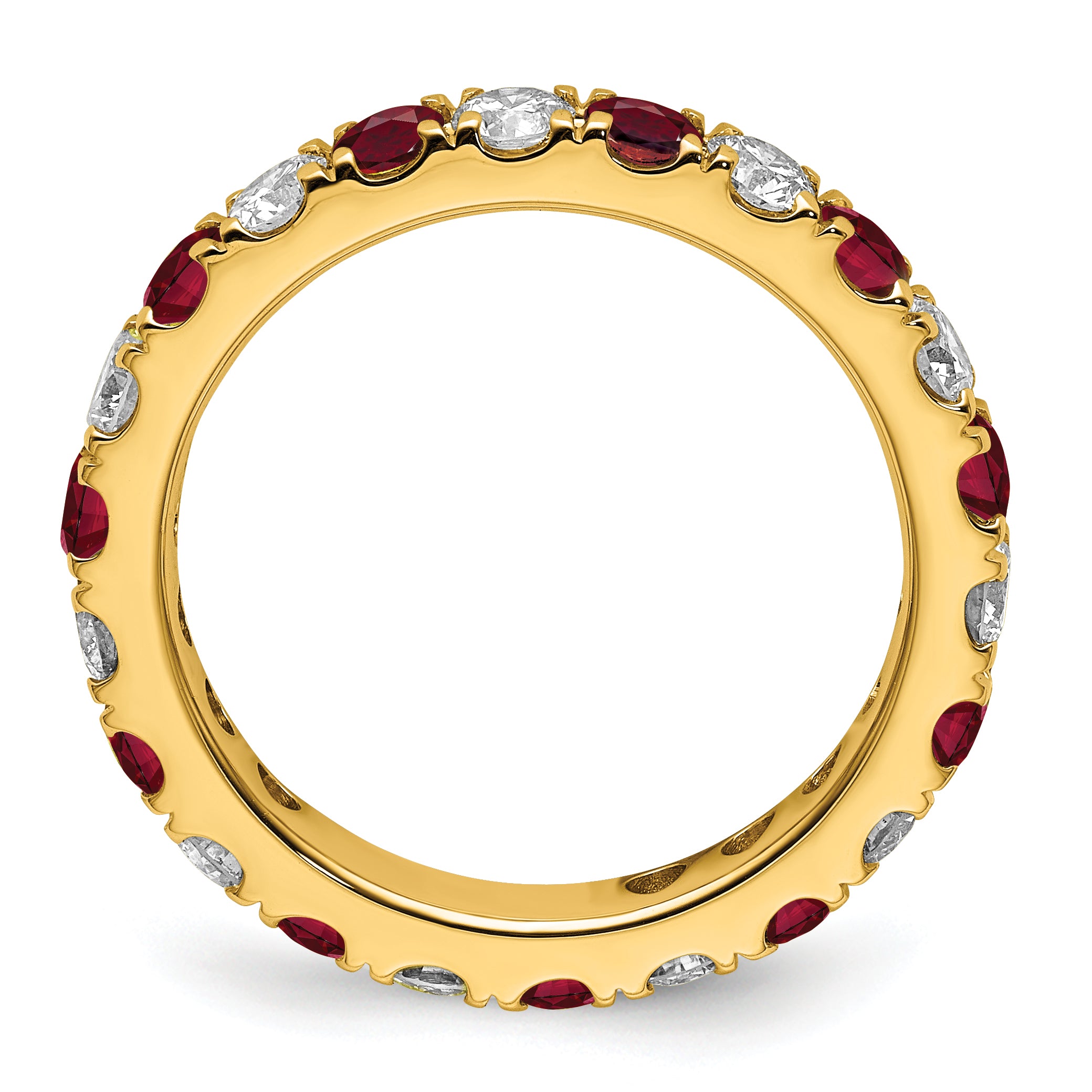 14K Lab Grown Diamond VS/SI GH & Cr Ruby Eternity Band