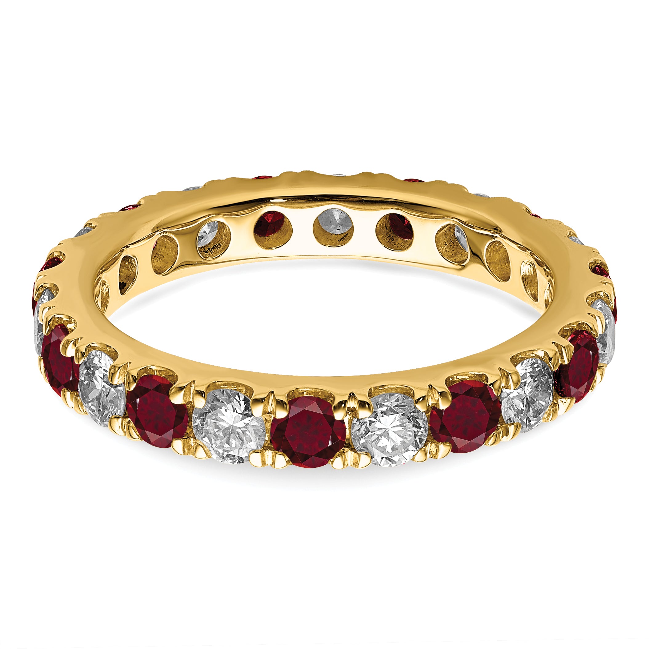 14K Lab Grown Diamond VS/SI GH & Cr Ruby Eternity Band