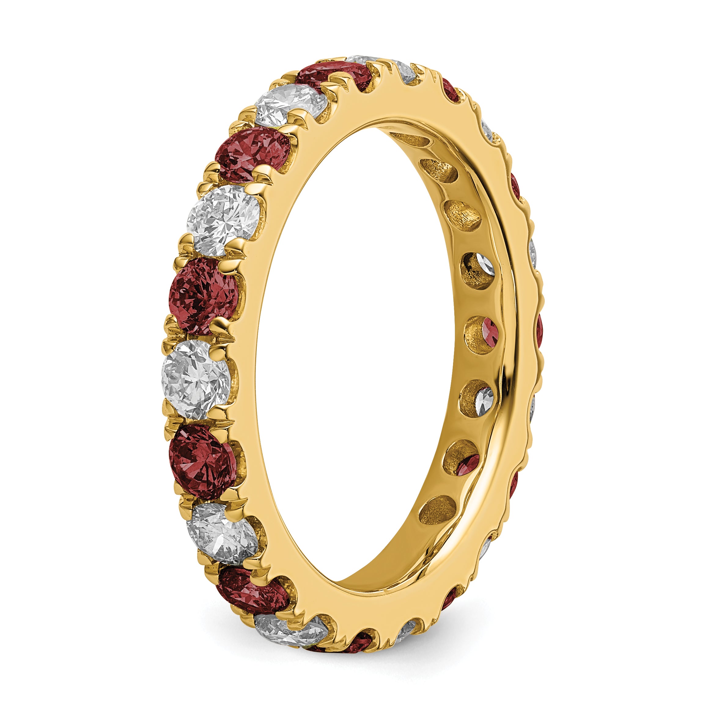 14K Lab Grown Diamond VS/SI GH & Cr Ruby Eternity Band