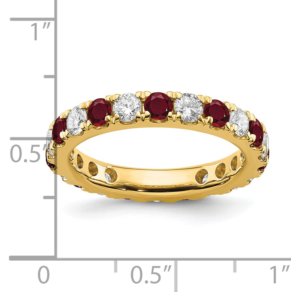 14K Lab Grown Diamond VS/SI GH & Cr Ruby Eternity Band