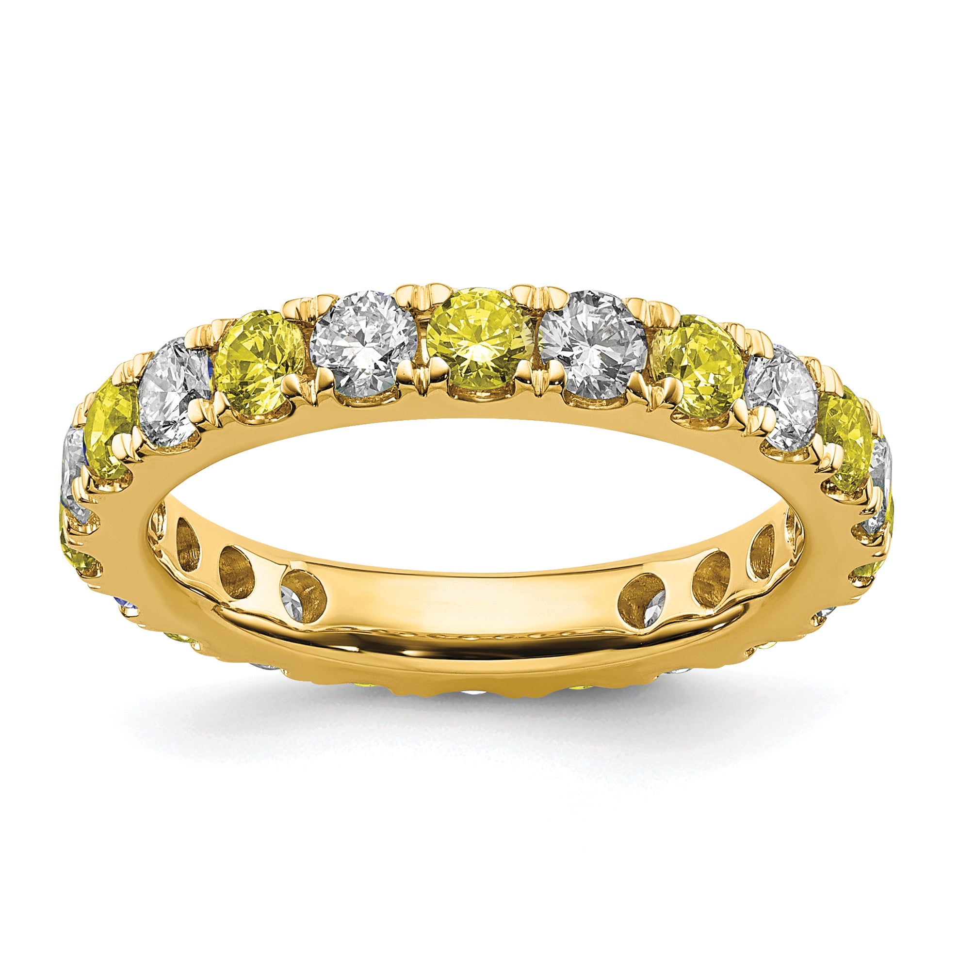 14K Lab Grown Diamond VS/SI GH & Cr Yellow Sapp Eternity Band