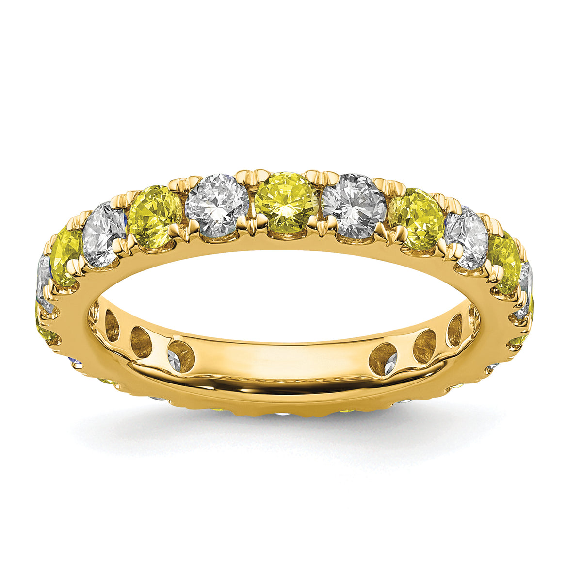 14K Lab Grown Diamond VS/SI GH & Cr Yellow Sapp Eternity Band