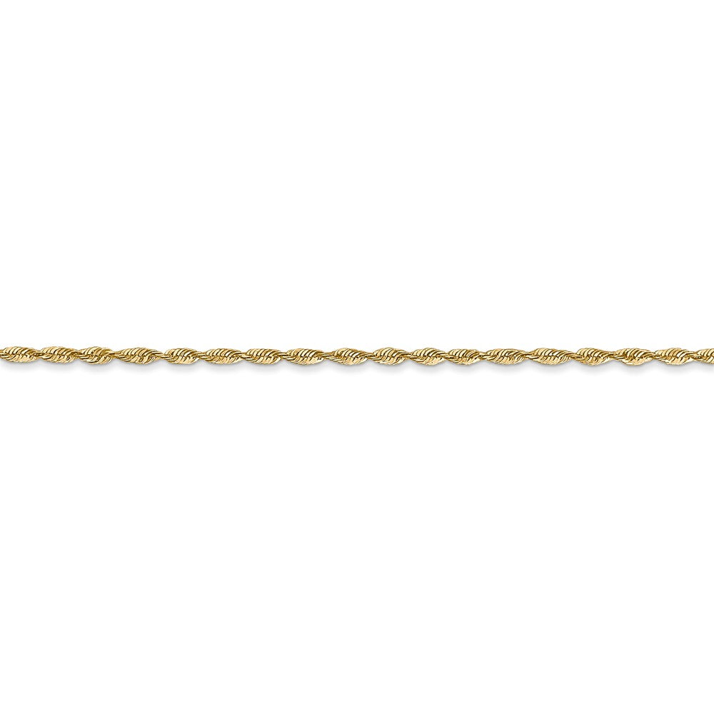 14K 1.5mm Diamond Cut Extra-Light Rope Chain