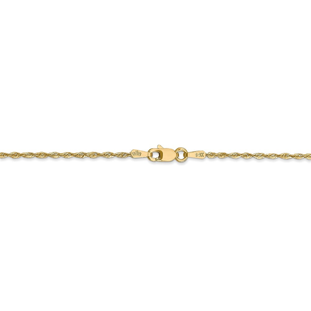 14K 1.5mm Diamond Cut Extra-Light Rope Chain