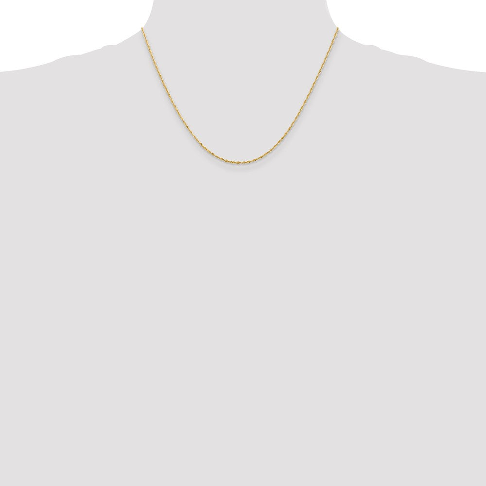 14K 1.5mm Diamond Cut Extra-Light Rope Chain