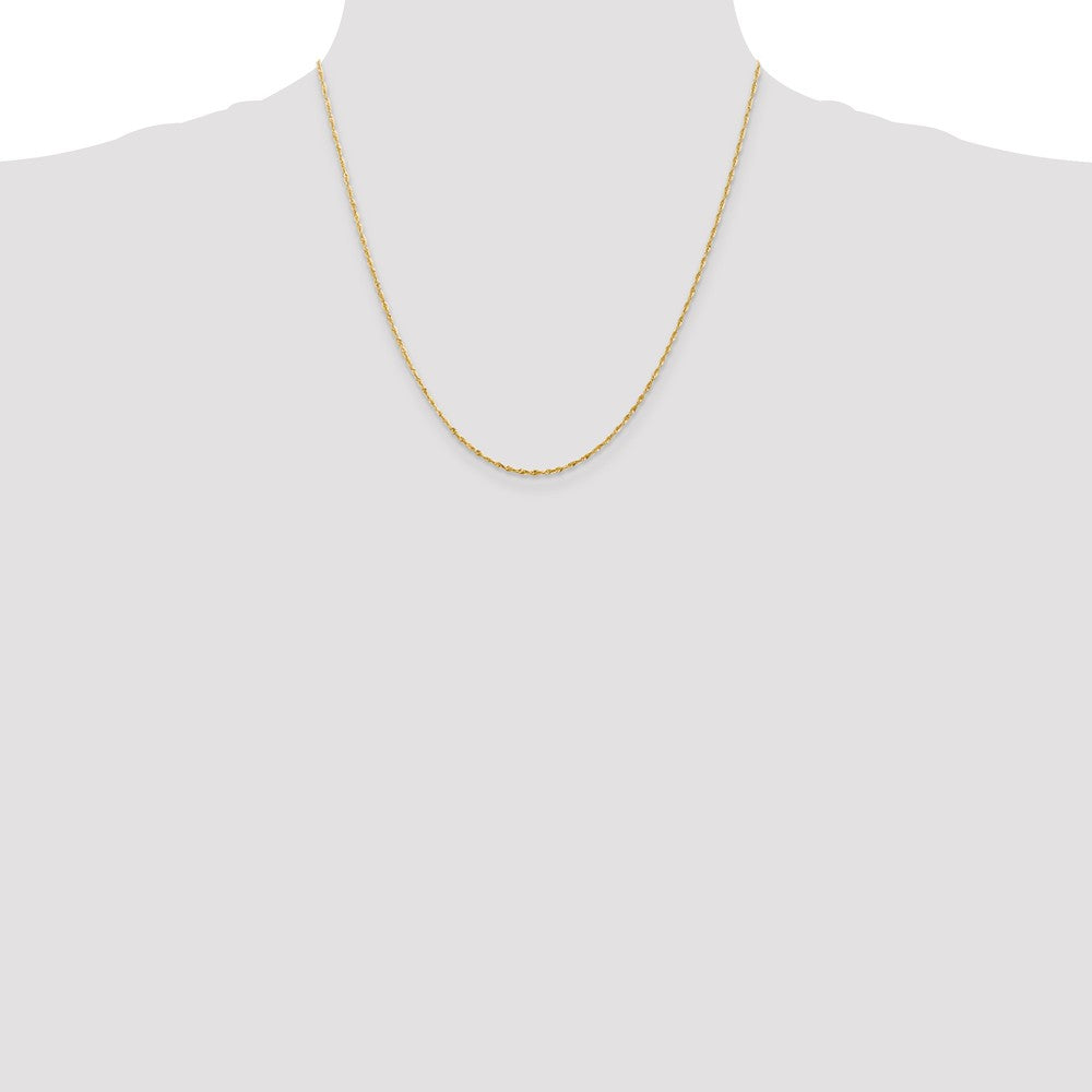 14K 1.5mm Diamond Cut Extra-Light Rope Chain