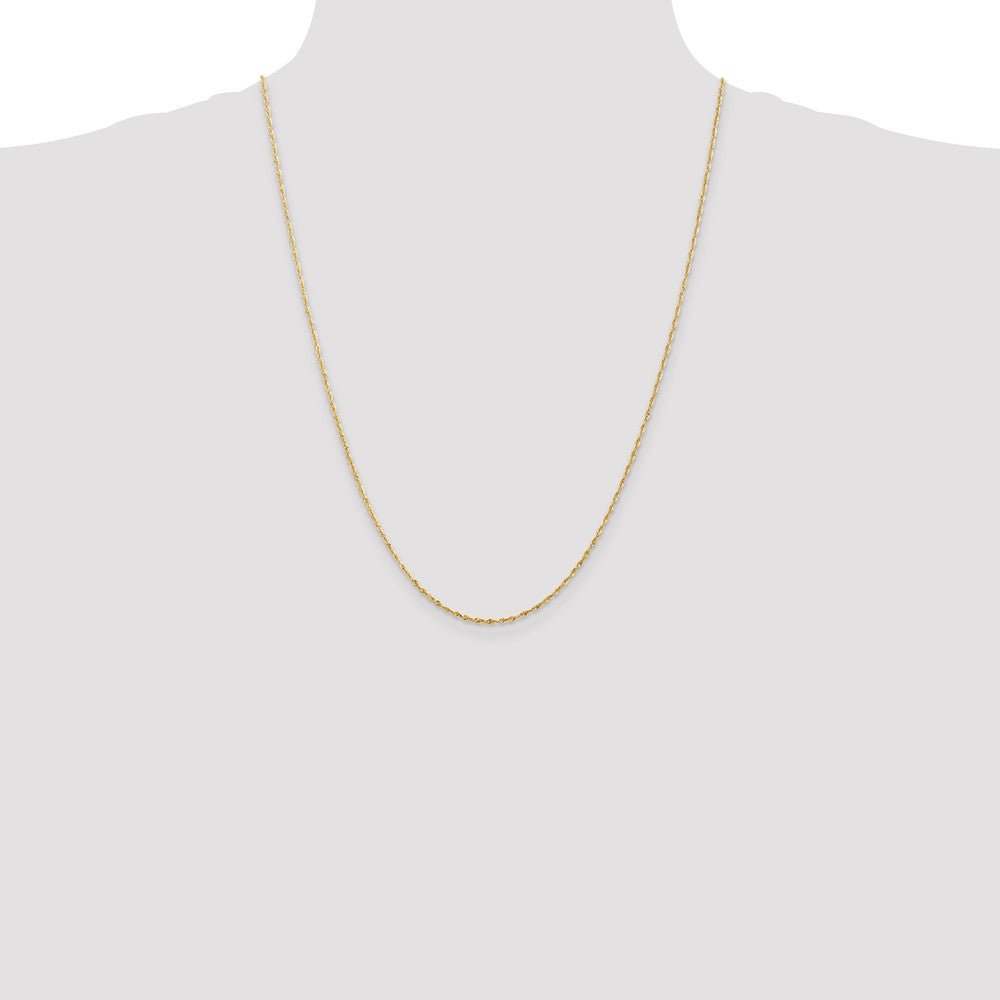 14K 1.5mm Diamond Cut Extra-Light Rope Chain