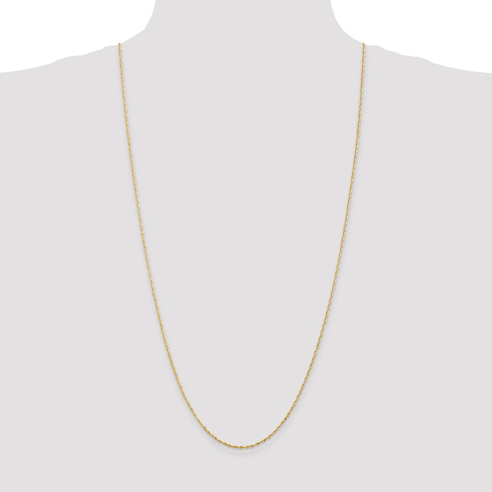 14K 1.5mm Diamond Cut Extra-Light Rope Chain