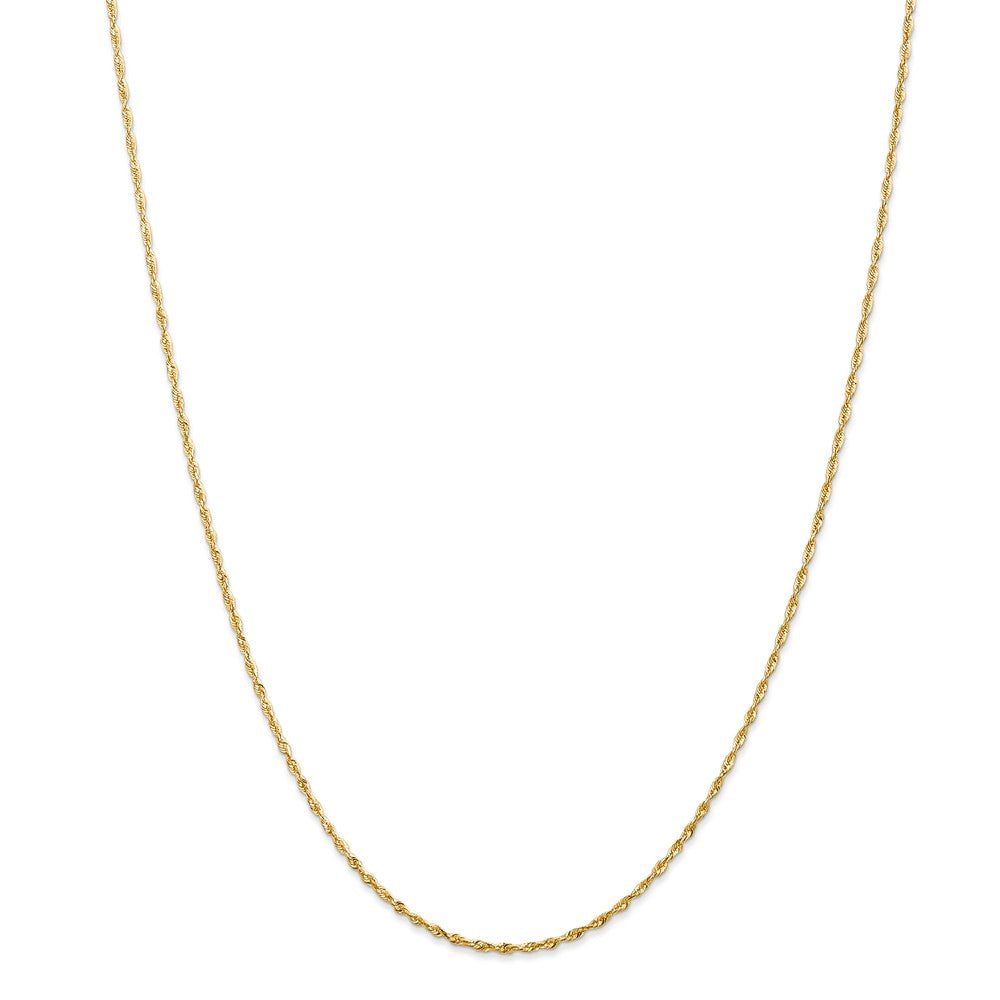 14K 1.5mm Diamond Cut Extra-Light Rope Chain