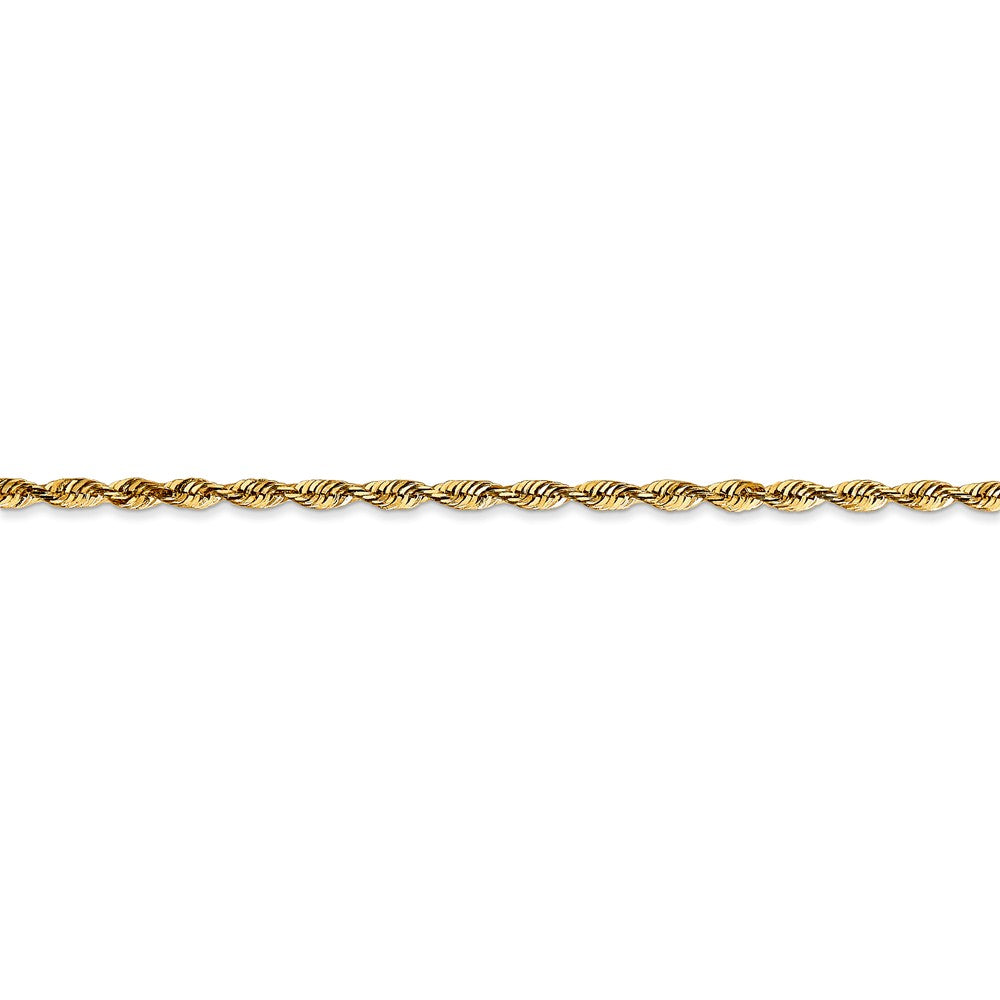 14K 2.25mm Diamond Cut Extra-Light Rope Chain