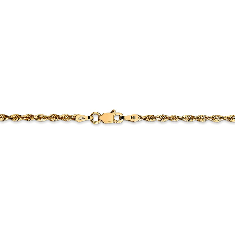 14K 2.25mm Diamond Cut Extra-Light Rope Chain