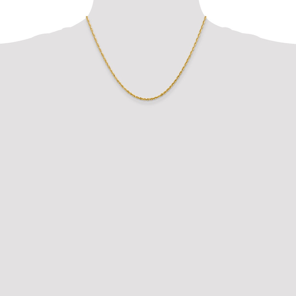 14K 2.25mm Diamond Cut Extra-Light Rope Chain