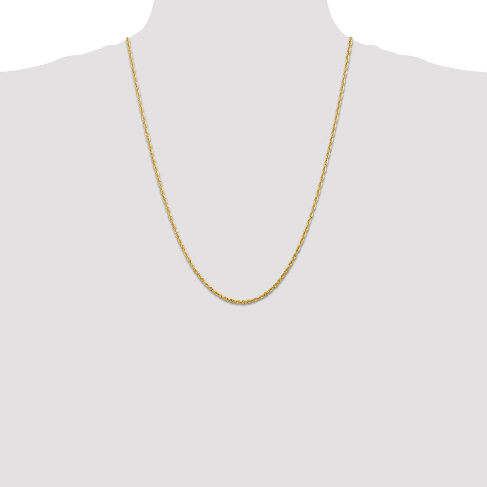 14K 2.25mm Diamond Cut Extra-Light Rope Chain