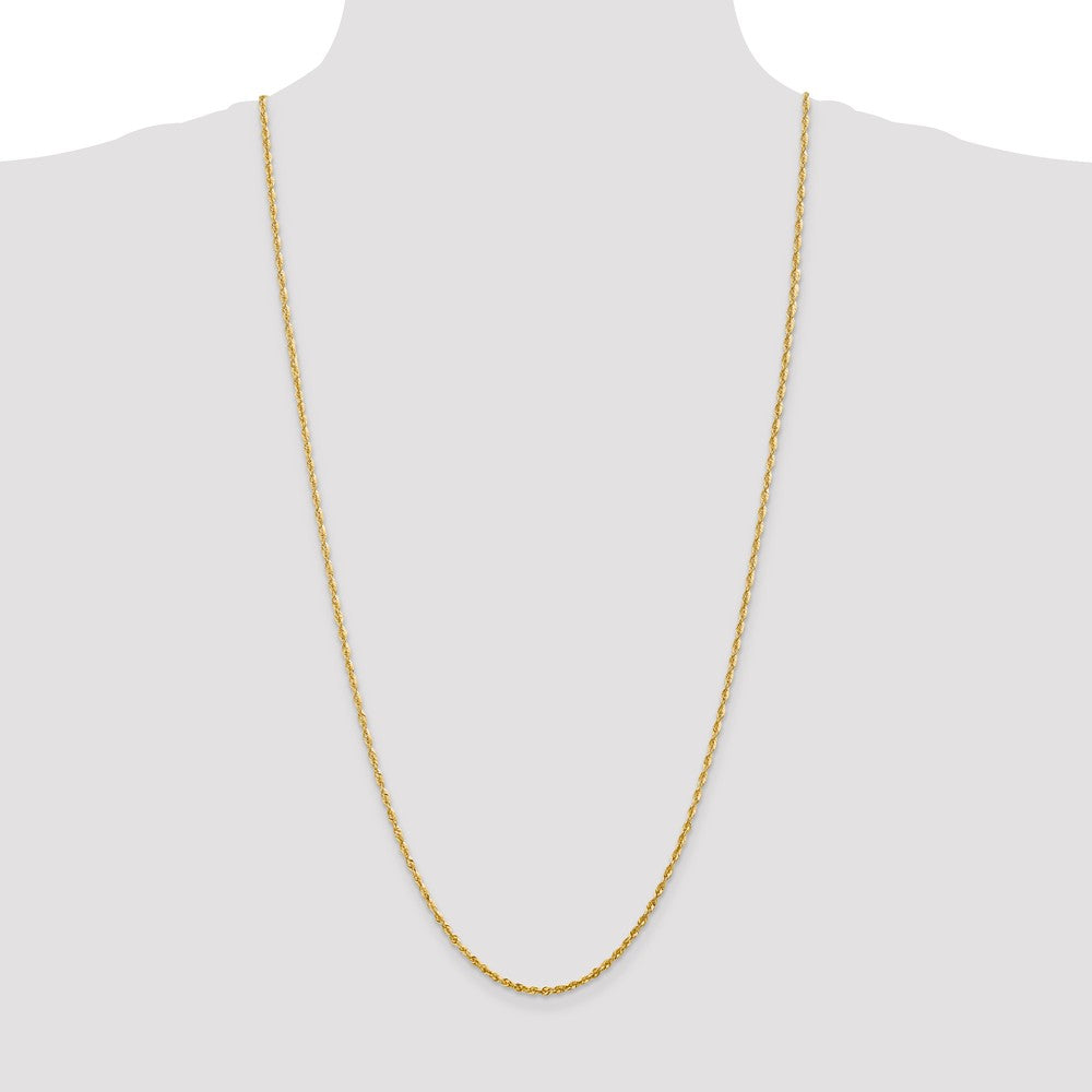 14K 2.25mm Diamond Cut Extra-Light Rope Chain