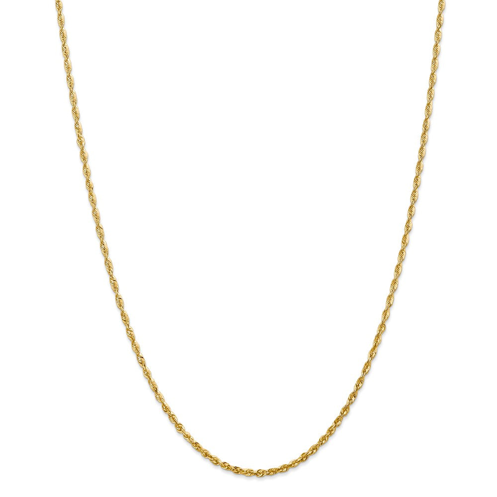 14K 2.25mm Diamond Cut Extra-Light Rope Chain